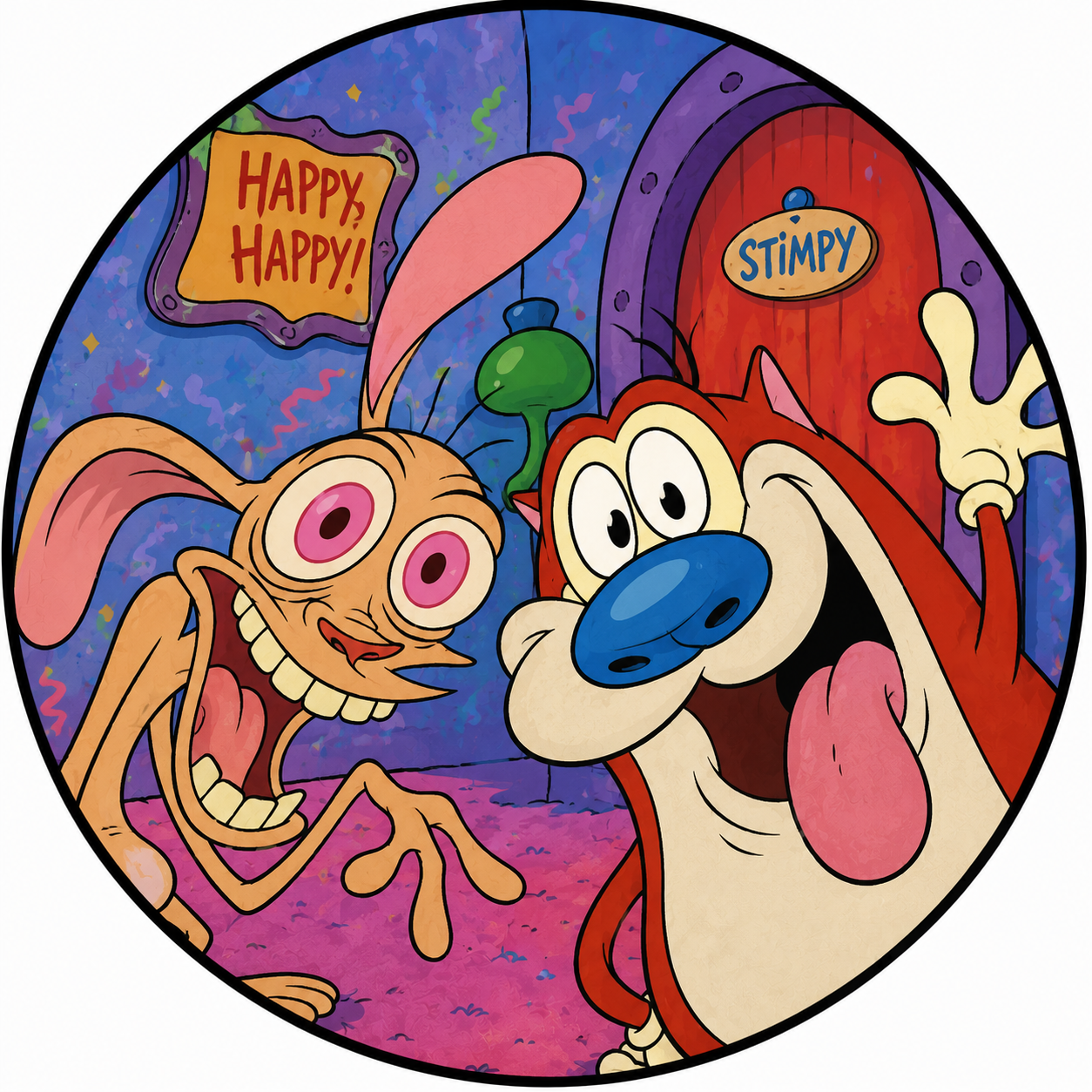 Button - 90s Theme - Ren & Stimpy