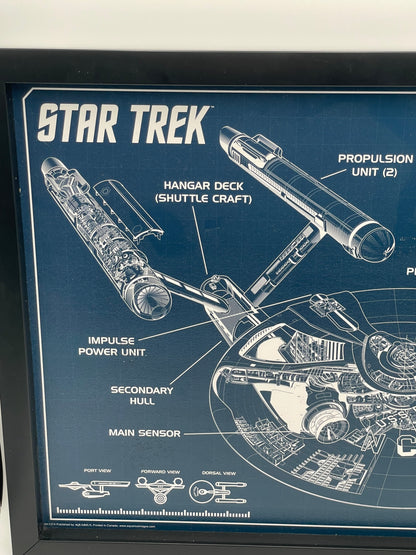 Star Trek - Framed Wall Blueprint - USS Enterprise NCC 1701 -2016 #104539