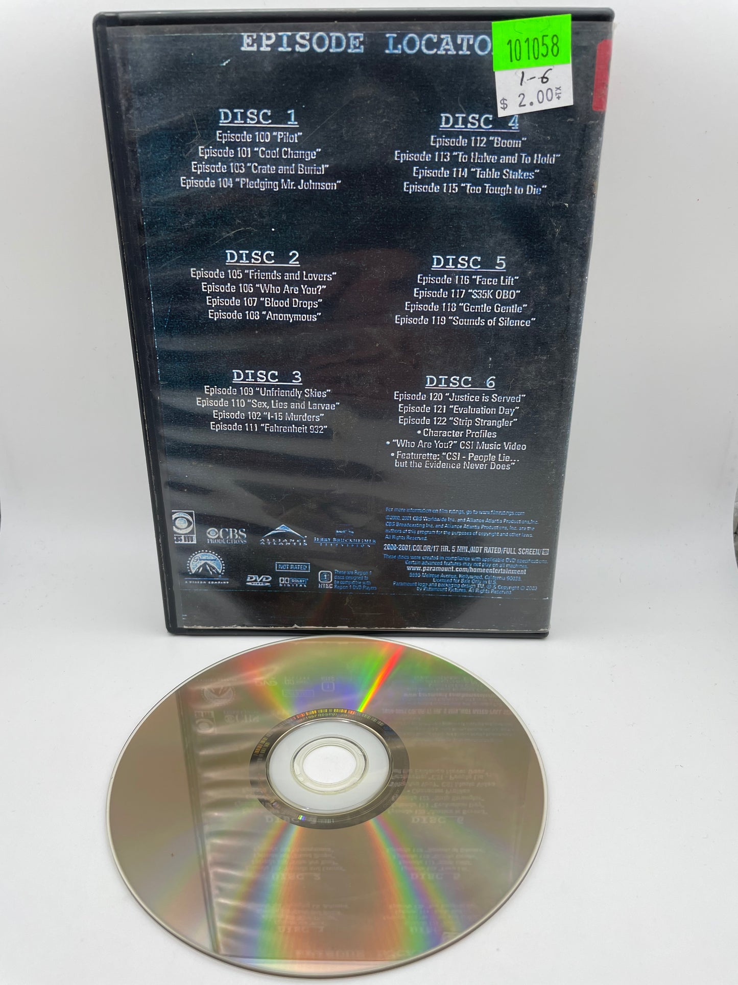 DVD - CSI Season 1 - Disk 6 of 6 - #101058