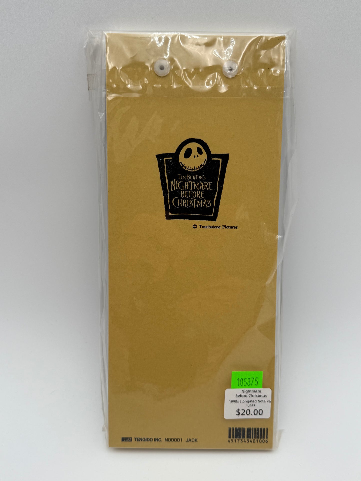 Nightmare Before Christmas - Elongated Note Pad - Jack 1990s #105375