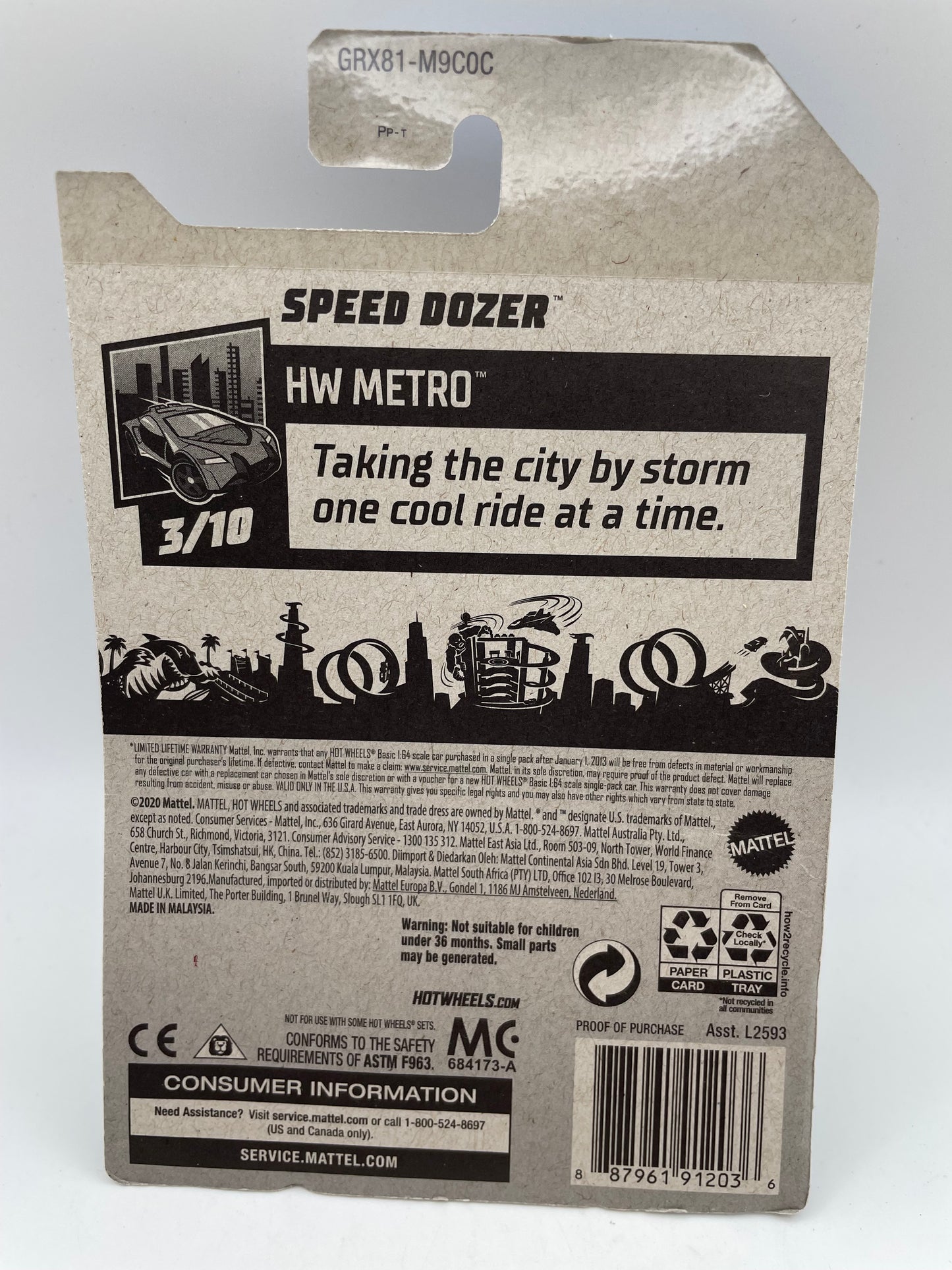 Hot Wheels - Metro #54 3/10 Speed Dozer 2021 #103148