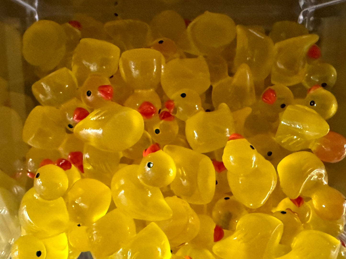 Mini Resin / 3D Print - Transparent Ducks - Yellow #107207
