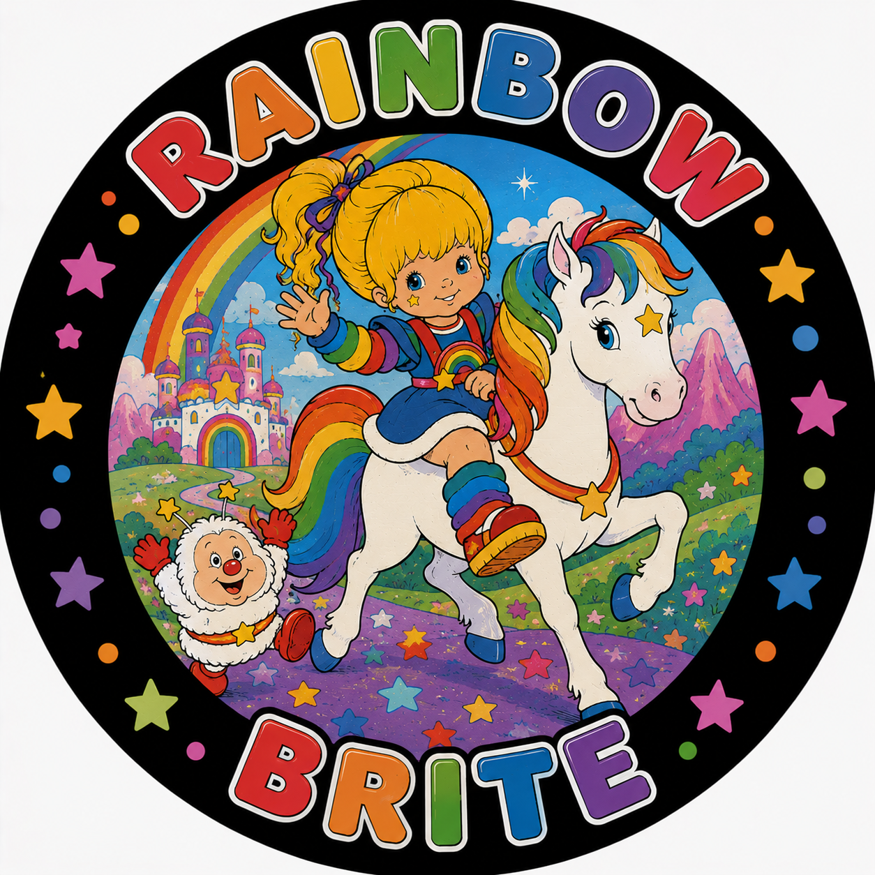 Button - 80s Theme - Rainbow Brite - Starlite