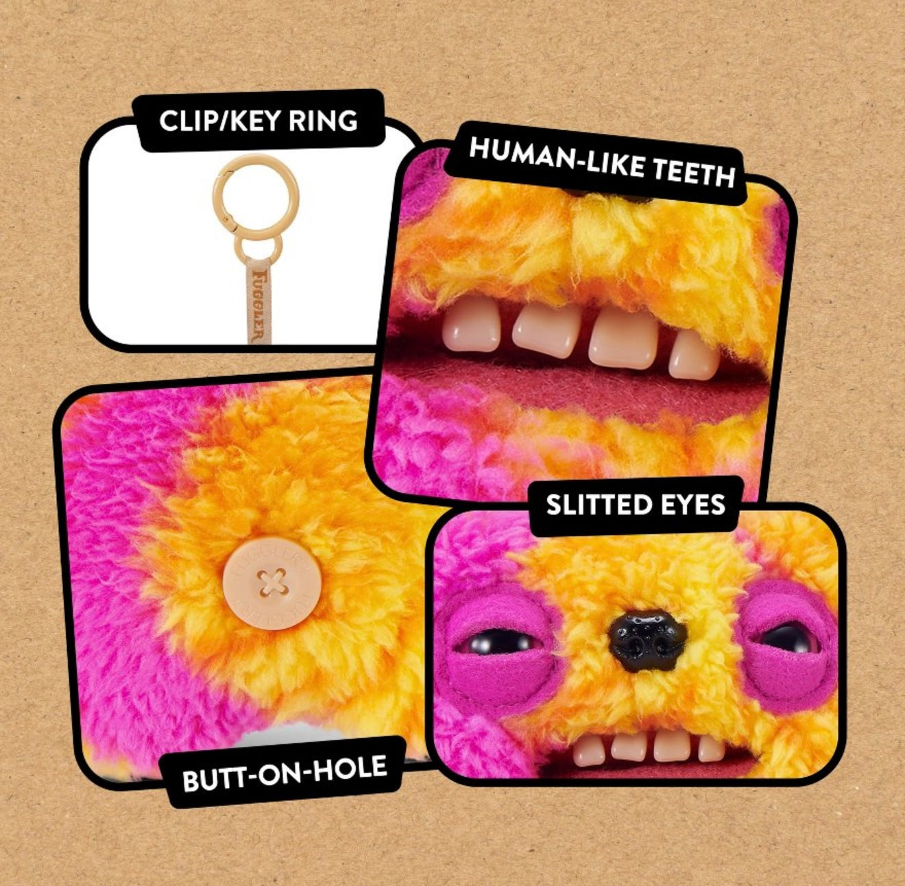 Fuggler - Keyring - Yellow/Pink Sherpa Old Tooth 2025 #107417