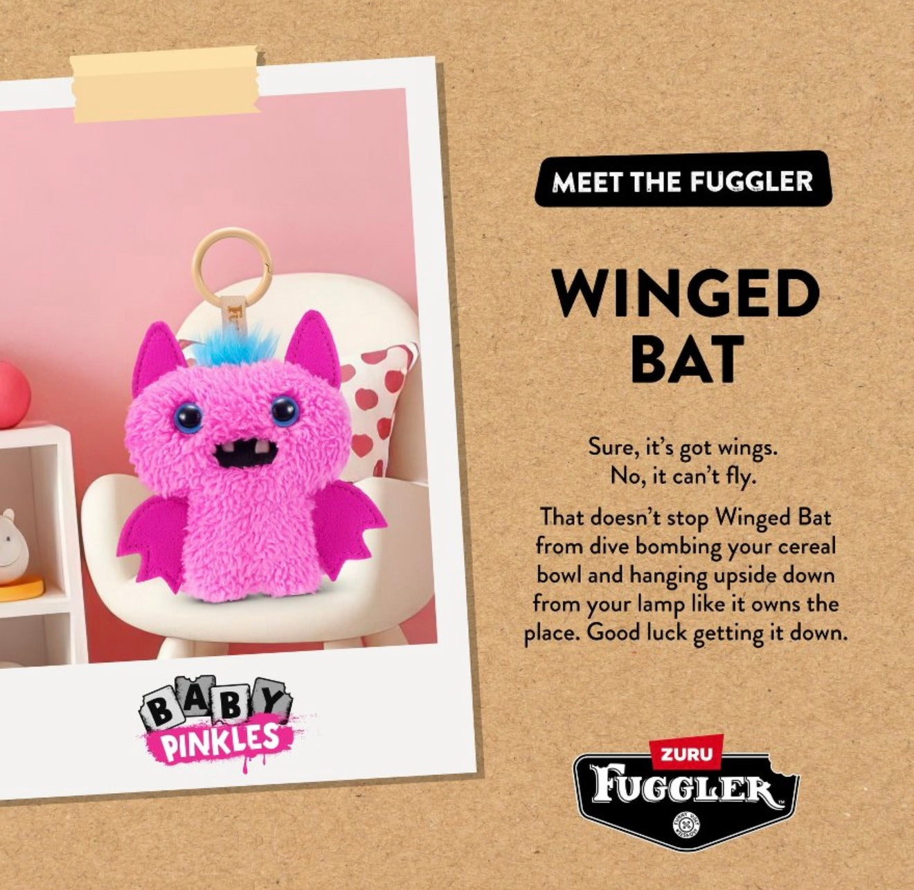 Fuggler - Baby Pinkles - Keyring - Winged Bat 2025 #107413