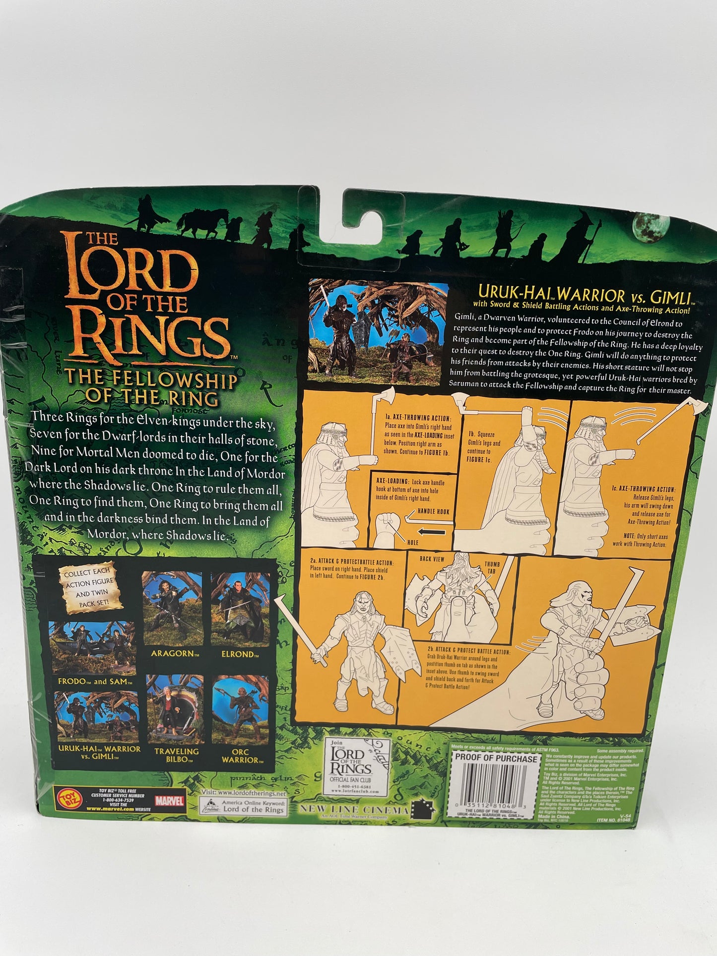 Lord of the Rings - Fellowship of the Ring - Uruk Hai Warrior & Gimli 2001 #104775