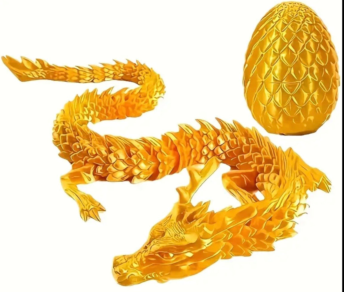 Resin / 3D Print - Articulated - Large Dragon Eggs w/ Dragon - Assorted Colors #107223
