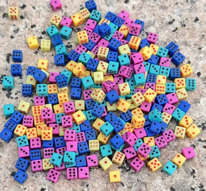Mini Resin / 3D Print - Tiny Dice - Assorted Colors #107187