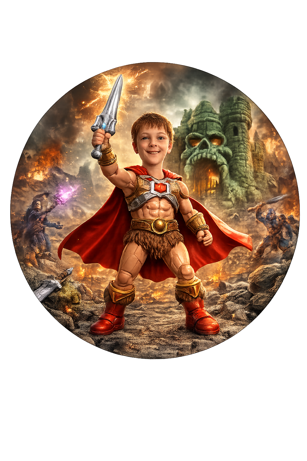Button You - Custom Toy Action Figure - 2 1/4” Button - 1pc