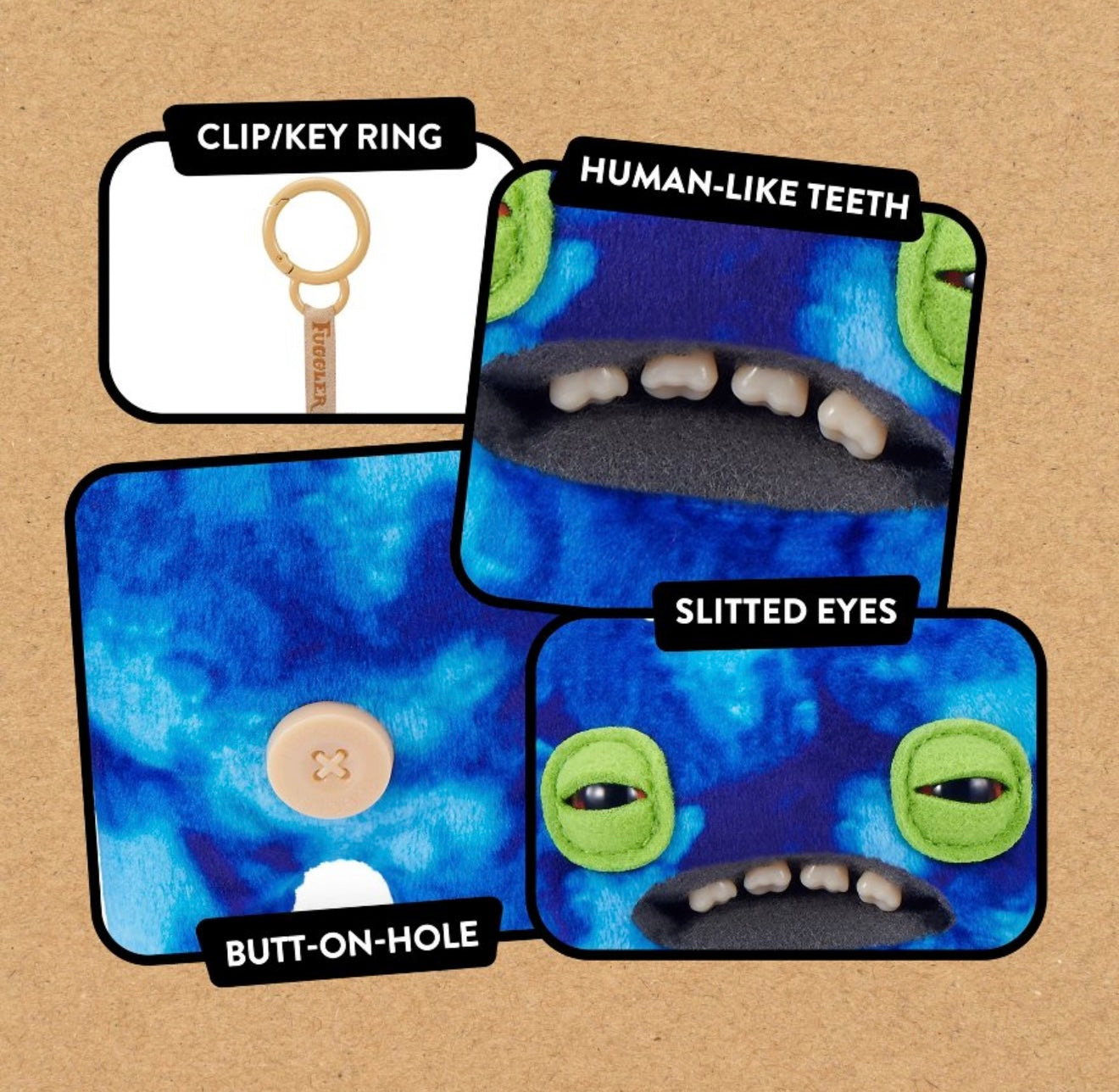 Fuggler - Keyring - Blue Tie Dye Wide Eyed Weirdo 2025 #107418