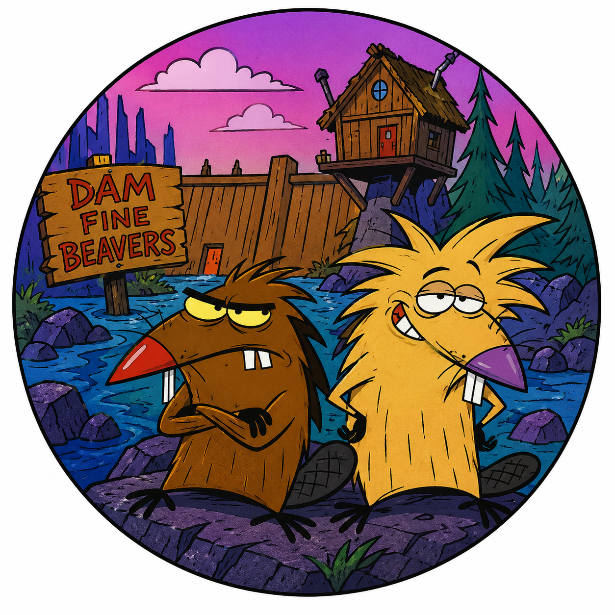 Button - 90s Theme - Angry Beavers