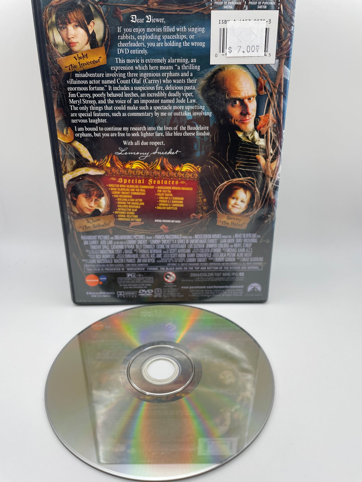 Dvd - Lemony Snicket’s A Series of Unfortunate Events 2004 #100534