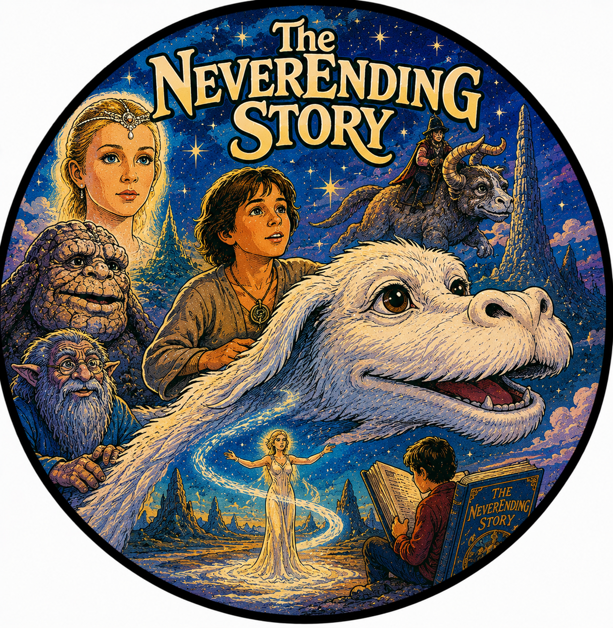 Button - 80s Theme - Never Ending Story