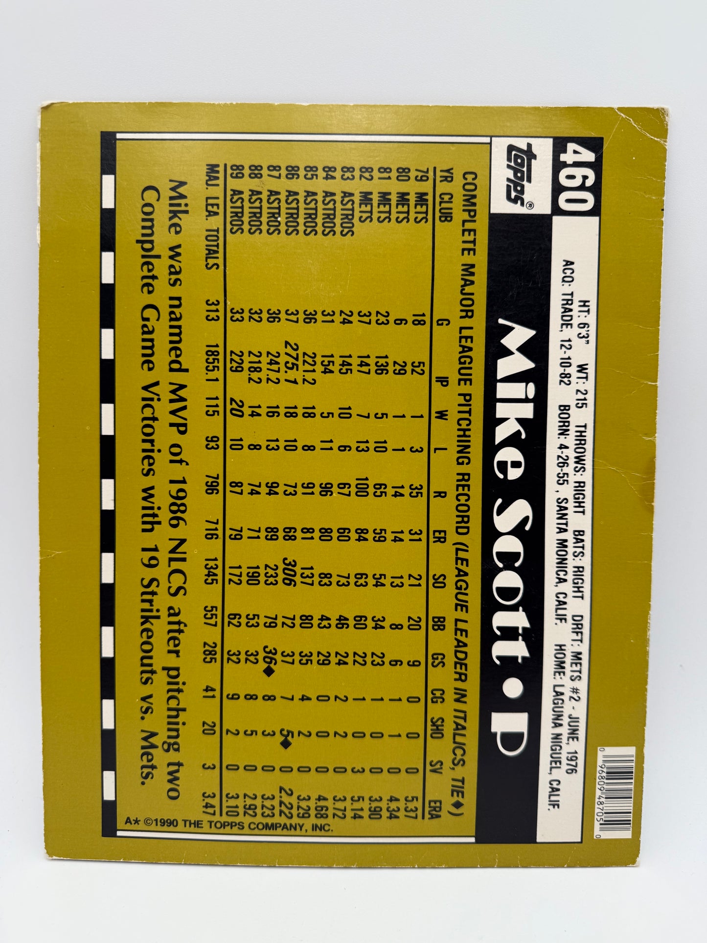 Baseball - Topps Folder - Mike Scott 1990 #105374