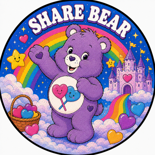 Button - 80s Theme - Care Bears - Share Bear #107678