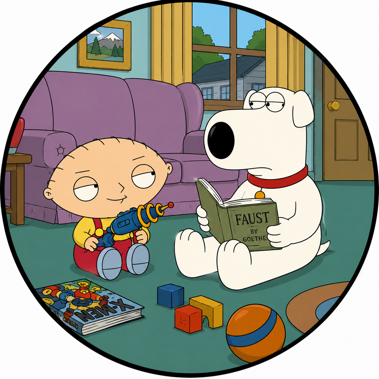 Button - 90s Theme - Family Guy - Stewie & Brian