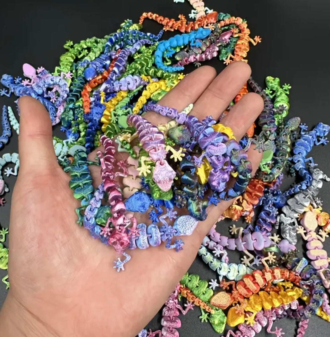 Small Resin / 3D Print - Articulated  - Geckos - Assorted Styles & Colors #107217