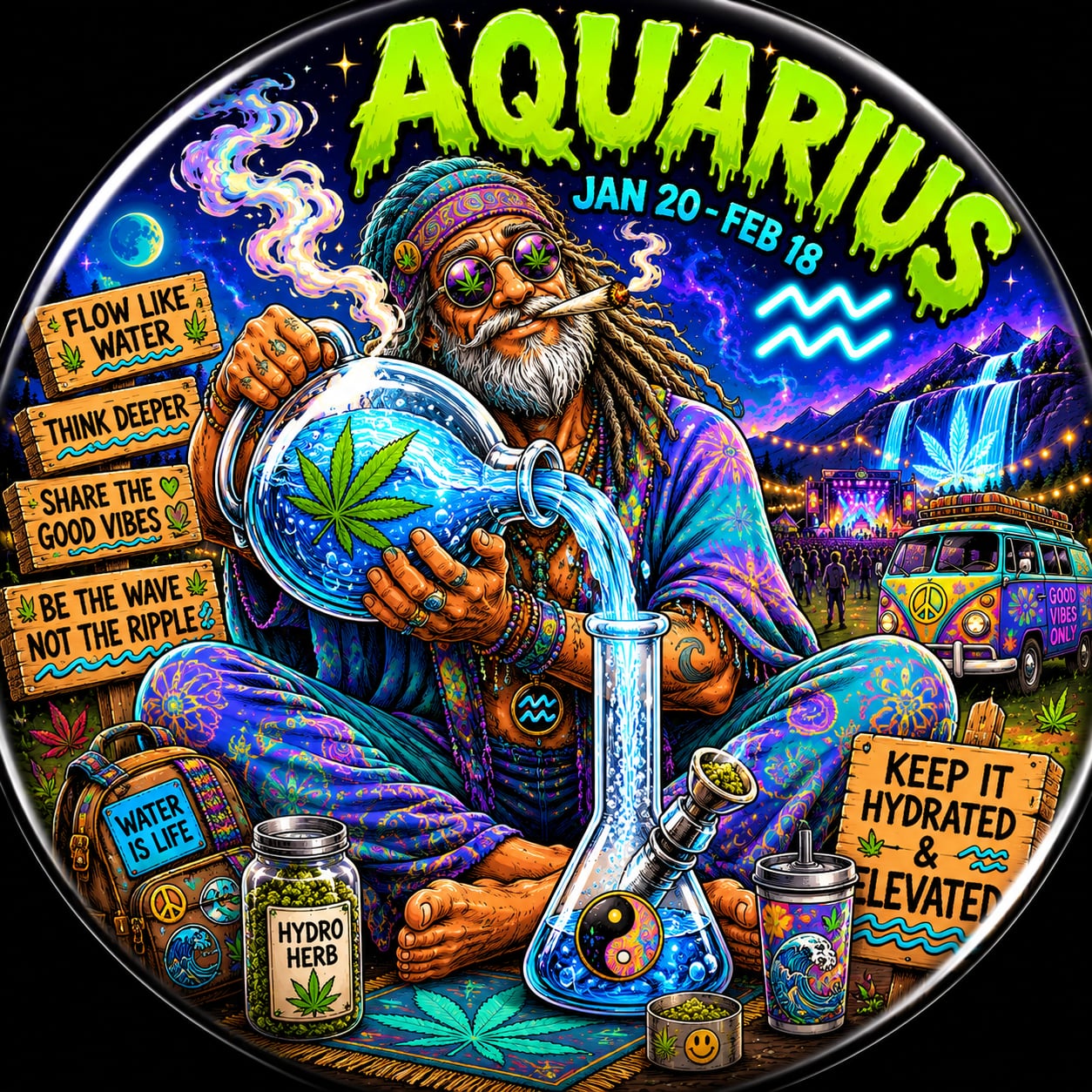 Buttons - WTHC-Radio - Aquarius