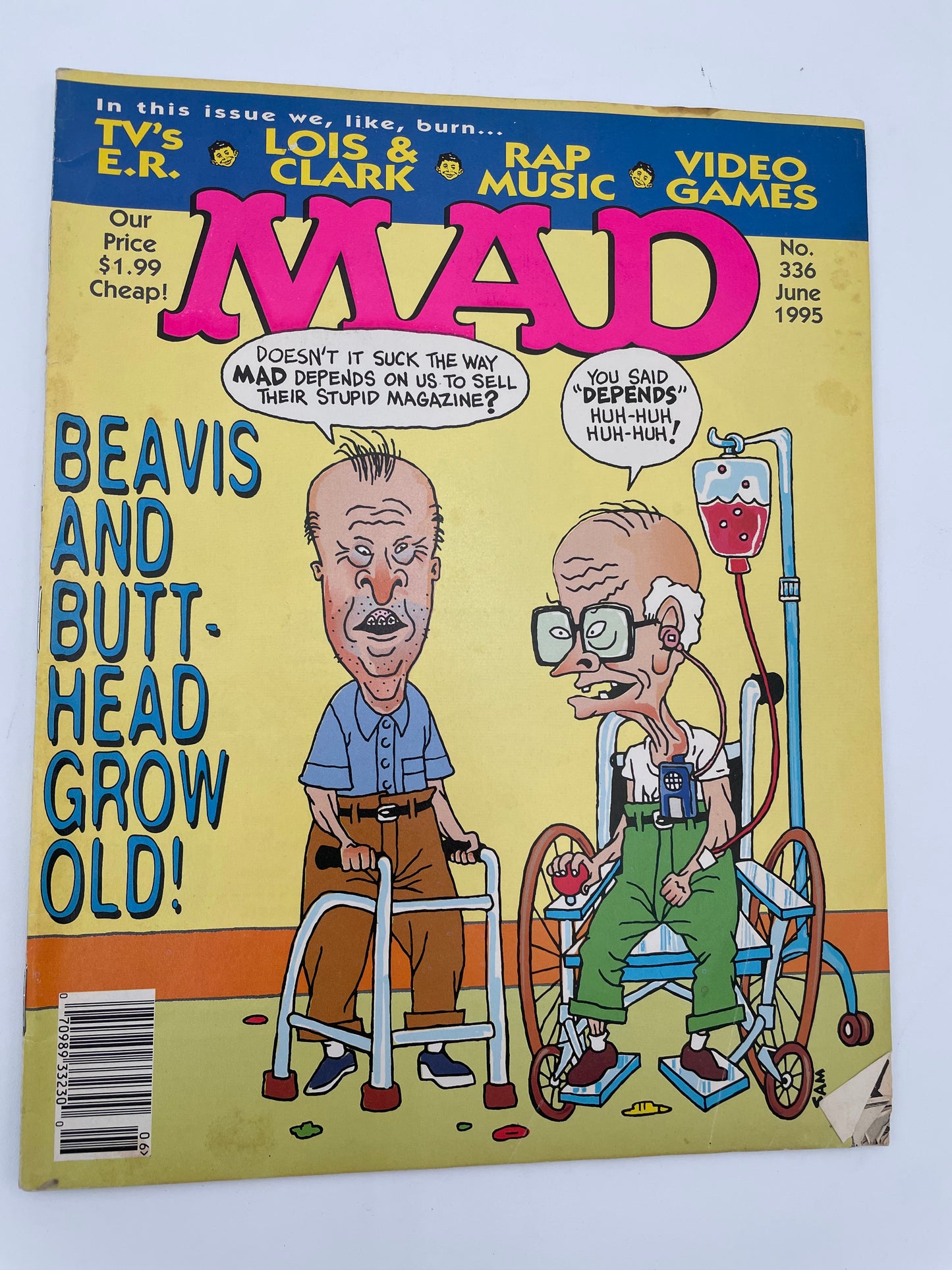 Mad Magazine - Beavis & Butthead Grow Old #336 - June 1995 #101524