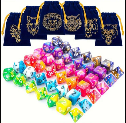 D&D Dice - Animal Set - Blue/Pink Owl #106643
