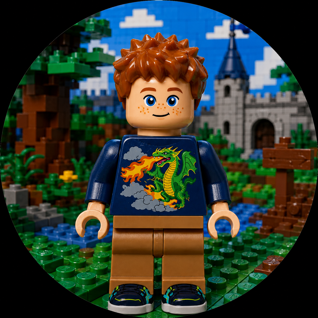 Button You - Custom LEGO Mini Figure - 2 1/4” Button - 5 pack