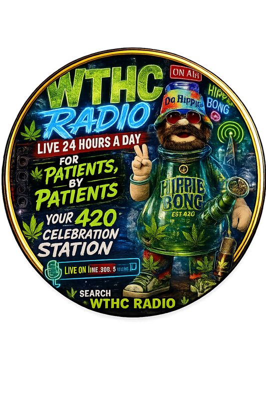 Button - WTHC-Radio - Hippie Bong
