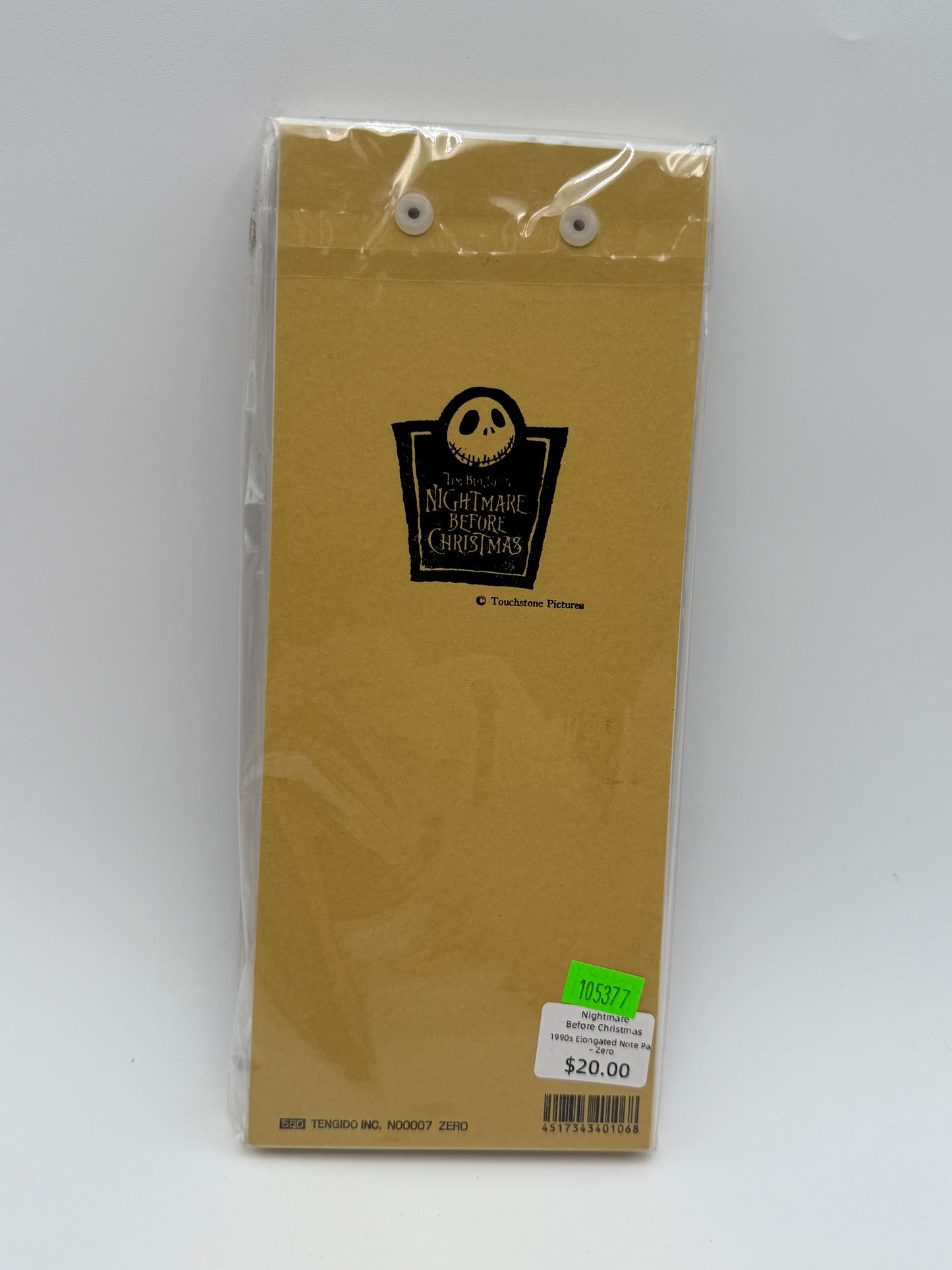 Nightmare Before Christmas - Elongated Note Pad - Zero 1990s #105377