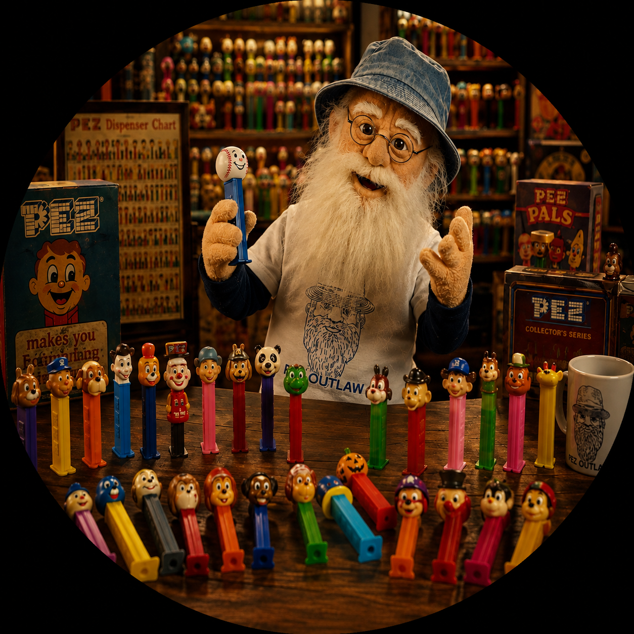 Button - The PEZ Outlaw - PEZ Convention Steve #108227