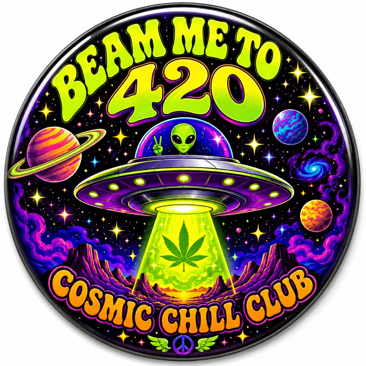 Buttons - WTHC-Radio - Beam Me To 420 #108055