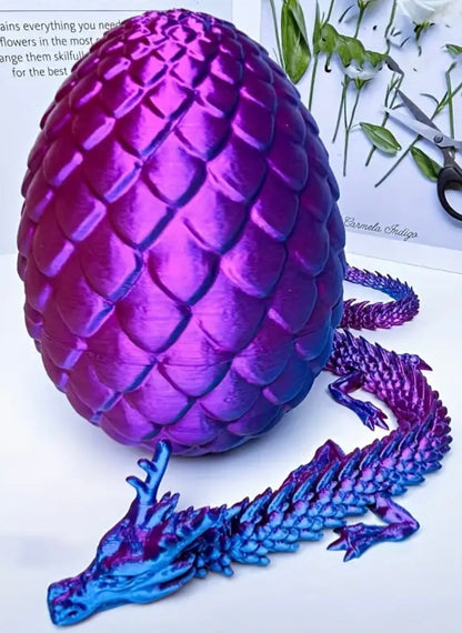 Resin / 3D Print - Articulated - Large Dragon Eggs w/ Dragon - Assorted Colors #107223