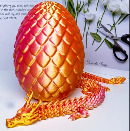 Resin / 3D Print - Articulated - Large Dragon Eggs w/ Dragon - Assorted Colors #107223