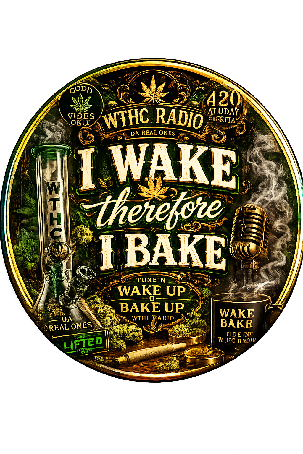 Button - WTHC-Radio - I Wake Therefore I Bake