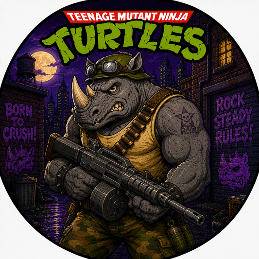Button - 80s Theme - Teenage Mutant Ninja Turtles - Rocksteady #107690