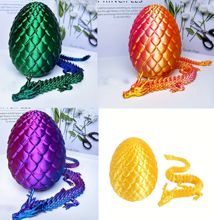 Resin / 3D Print - Articulated - Large Dragon Eggs w/ Dragon - Assorted Colors #107223