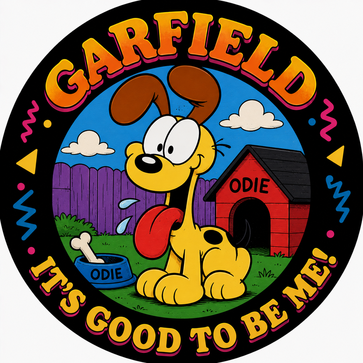 Button - 80s Theme - Garfield - Odie