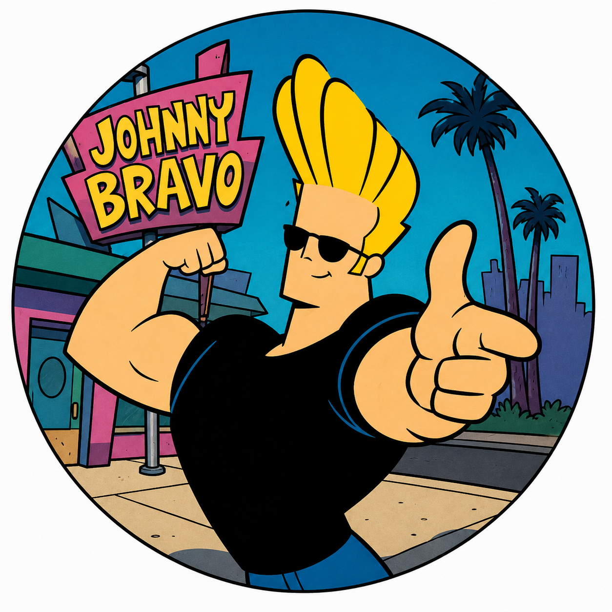 Button - 90s Theme - Johnny Bravo