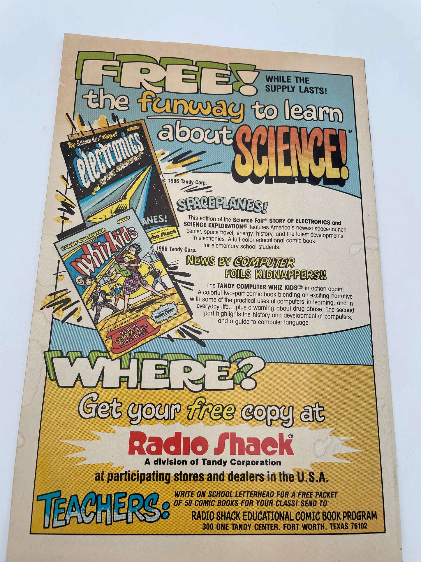 Radio Shack Comics - Science Fair Electronics -Spaceplanes - 1987 #102211