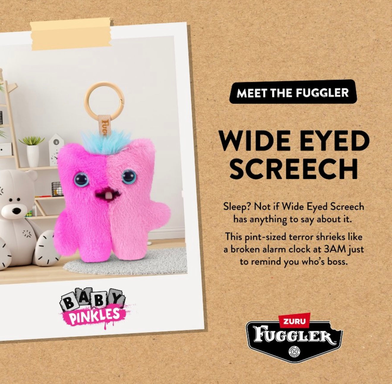 Fuggler - Baby Pinkles - Keyring - Wide Eyed Screech 2025 #107412