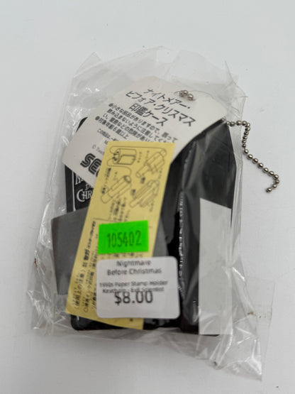 Nightmare Before Christmas - Paper Stamp Holder Coffin Keychain - Evil Scientist 1990s #105402