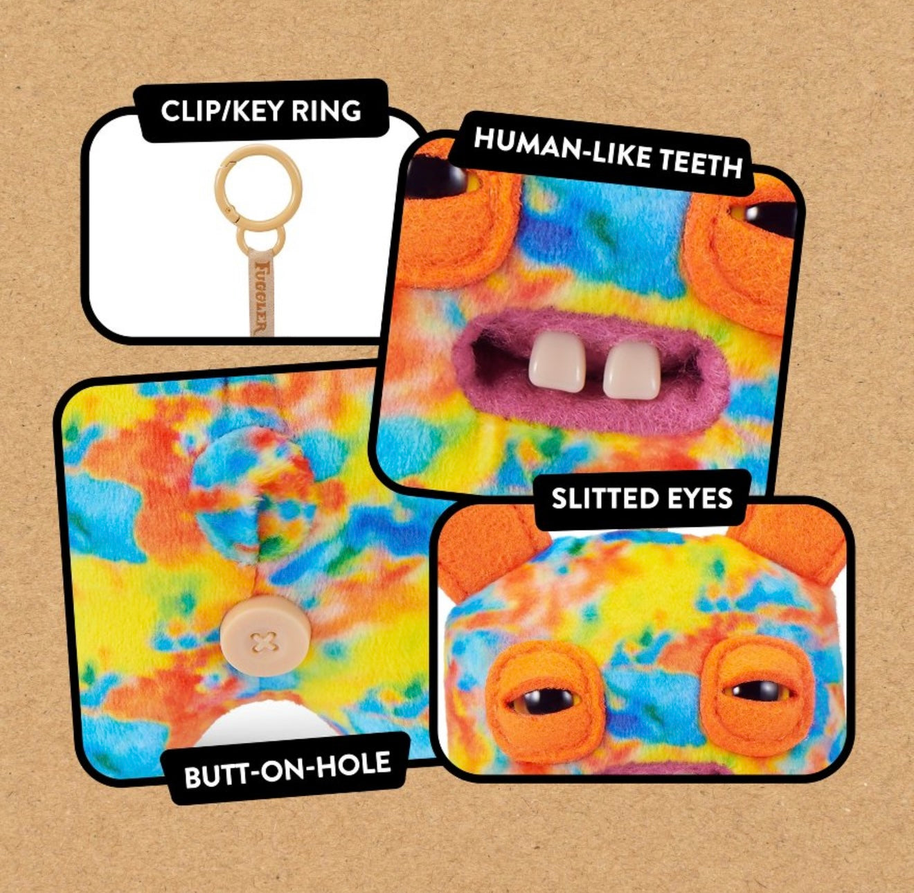 Fuggler - Keyring - Yellow/Orange Tie Dye Rabid Rabbit 2025 #107423