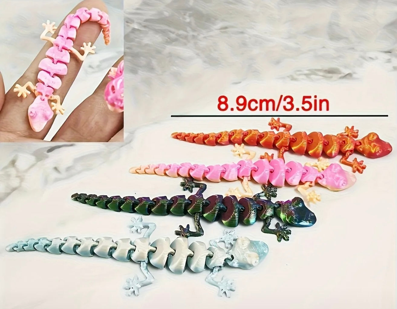 Small Resin / 3D Print - Articulated  - Geckos - Assorted Styles & Colors #107217