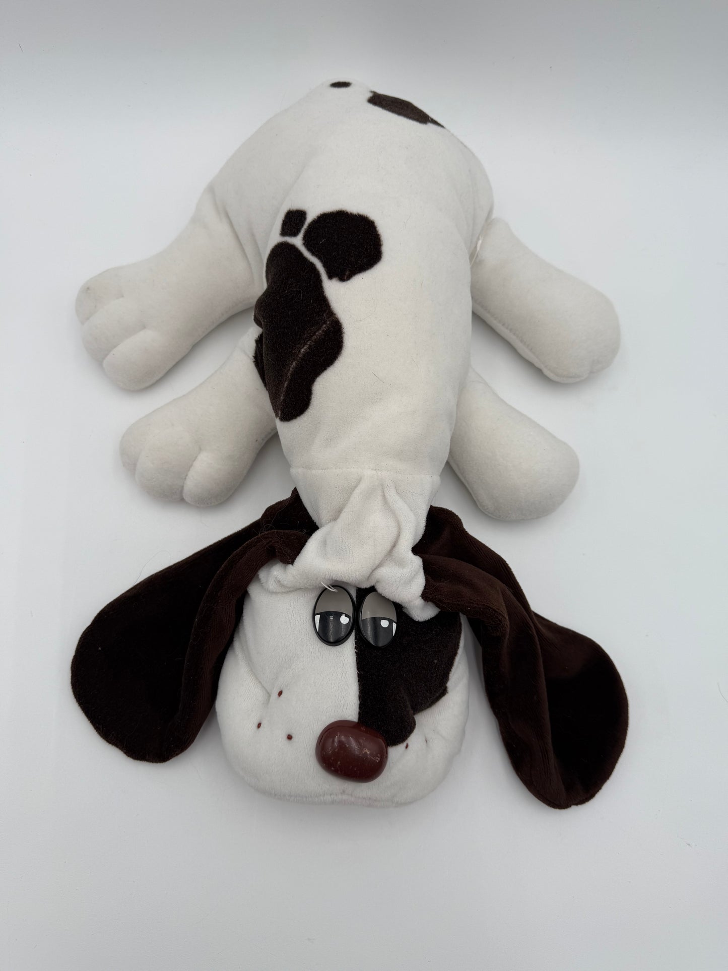 Pound Puppies - Tonka - Plush - Large White w/ Brown Spots Dog 1985 #105183