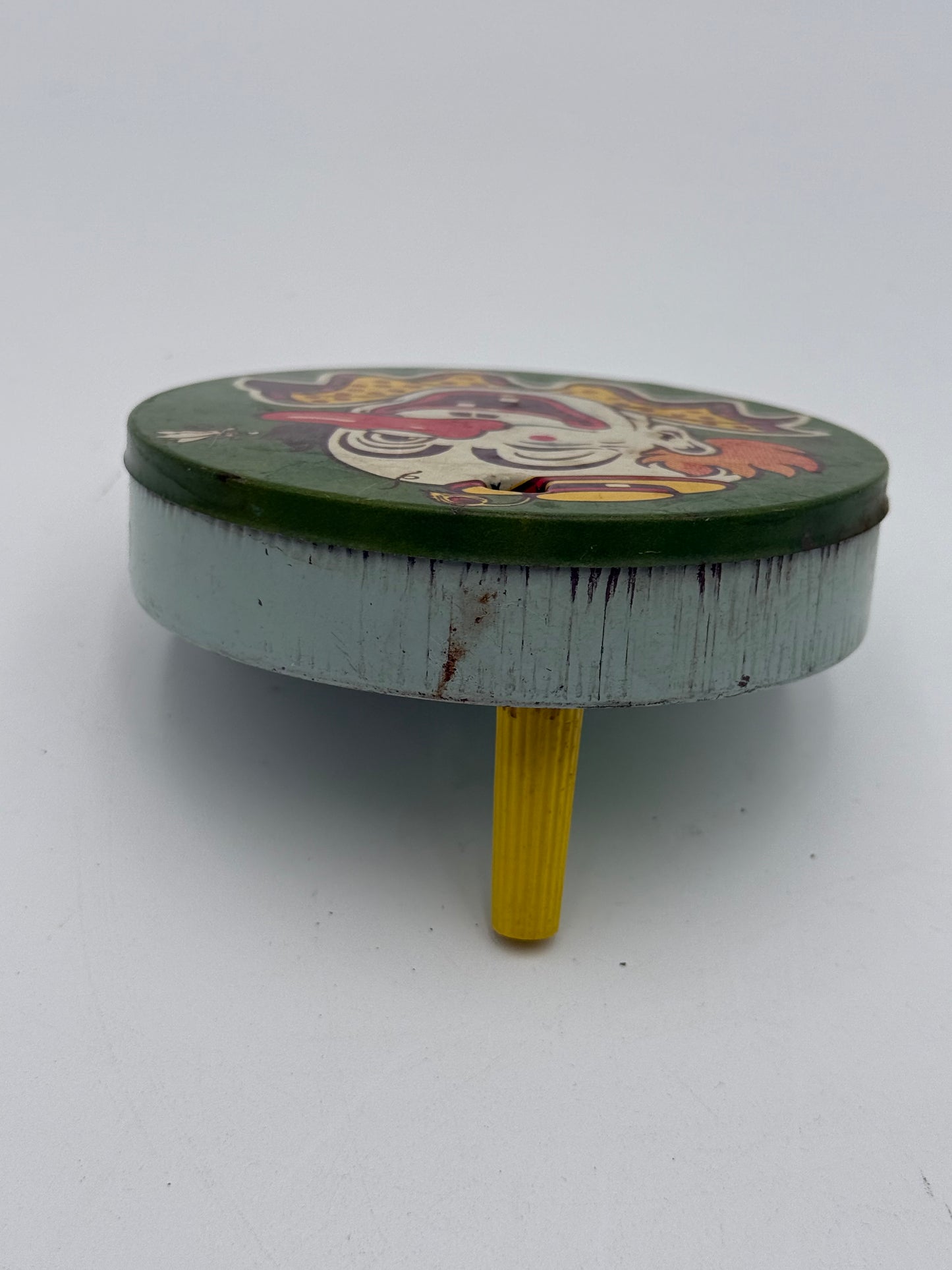 Tin Noisemaker - Vintage - Spinner - Grunge Clown 1950s/60s #105450