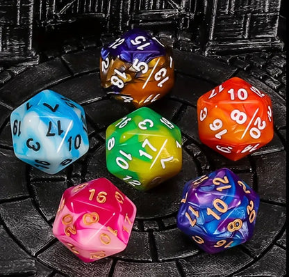 D&D Dice - Animal Set - Blue/Pink Owl #106643