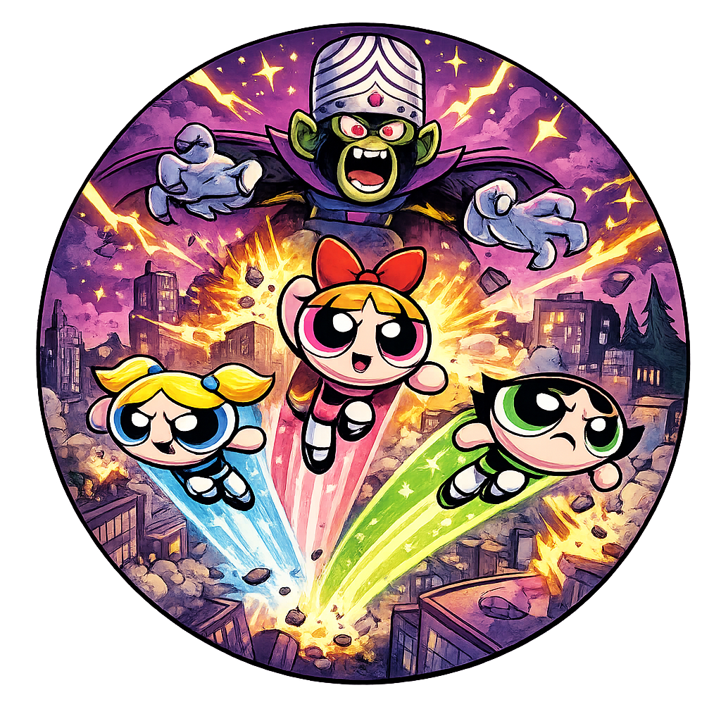 Button - 90s Theme - Power Puff Girls - Mojo Jojo