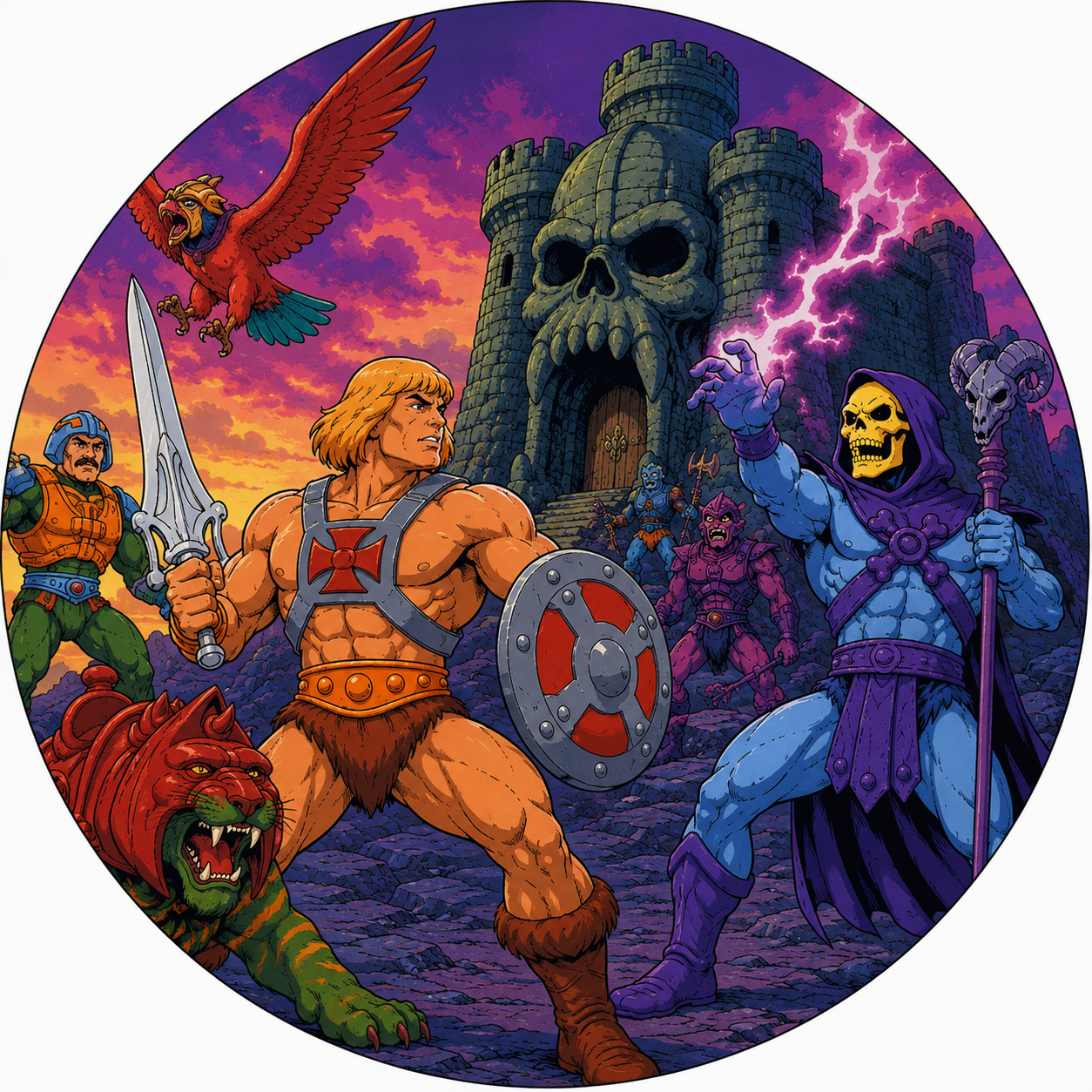 Button - 80s Theme - Masters of the Universe - Greyskull Fight