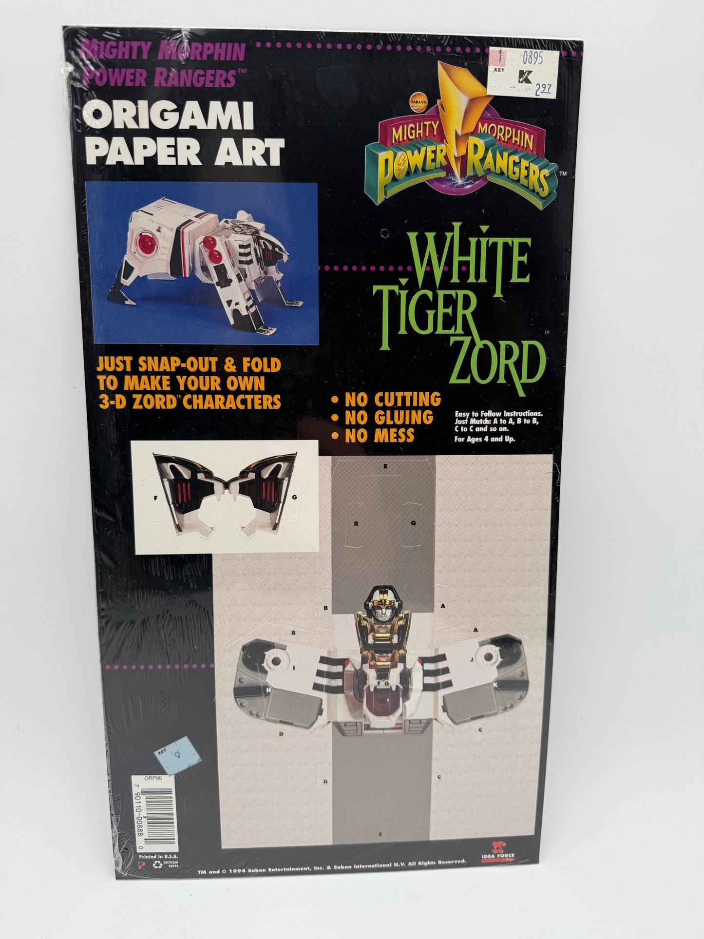 Power Rangers - Origami Paper Art - White Tiger Zord 1994 #105361