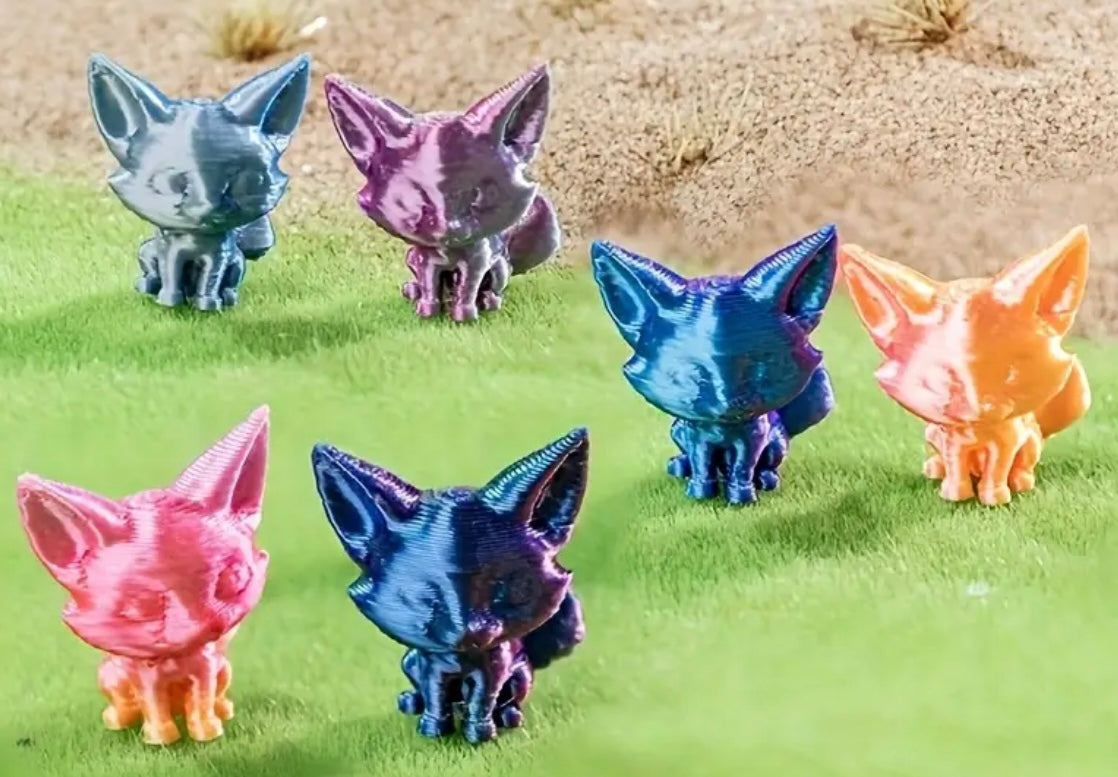 Mini Resin / 3D Print - Foxes - Assorted Colors #107197