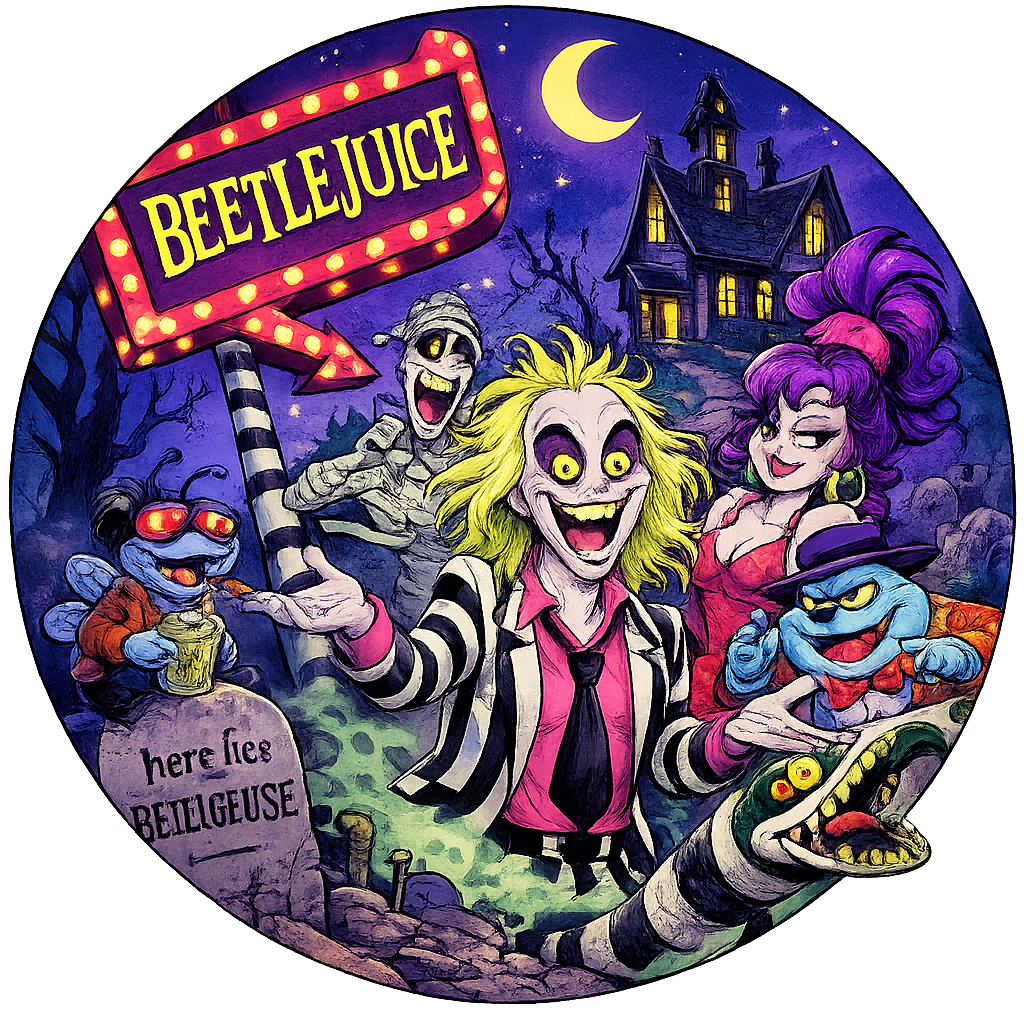Button - 80s Theme - Beetlejuice Gang