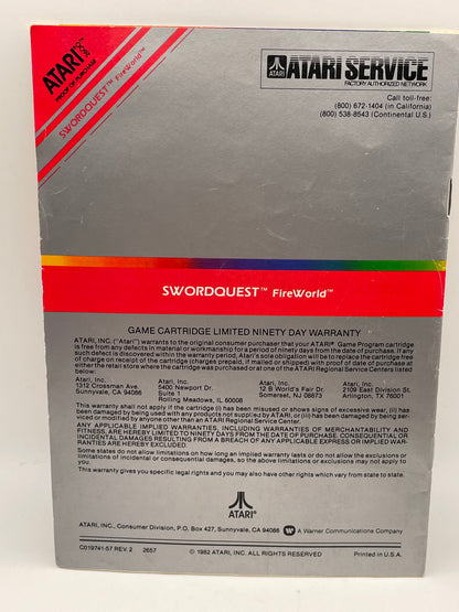 ATARI 2600 - Sword Quest Fire World 1982 #103582